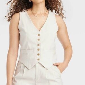 Linen vest a new day XS